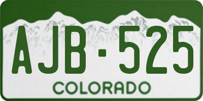 CO license plate AJB525