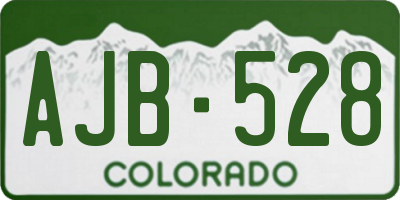 CO license plate AJB528