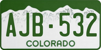 CO license plate AJB532