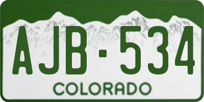CO license plate AJB534