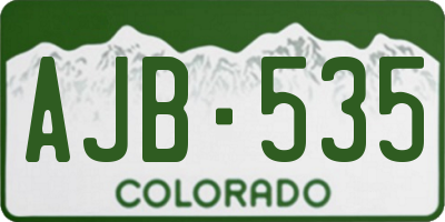 CO license plate AJB535