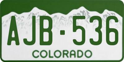 CO license plate AJB536