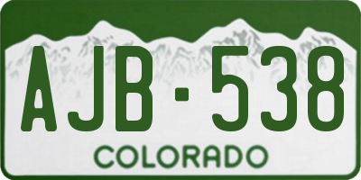 CO license plate AJB538