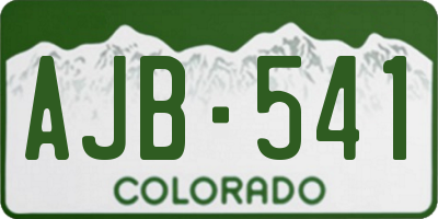 CO license plate AJB541