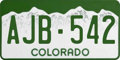 CO license plate AJB542