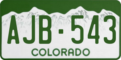 CO license plate AJB543