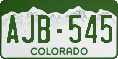 CO license plate AJB545