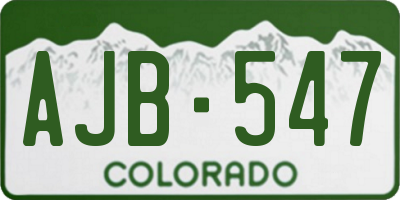 CO license plate AJB547