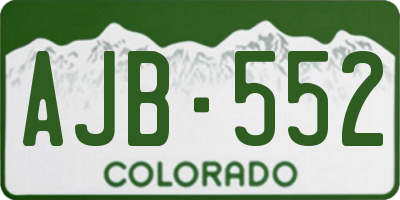 CO license plate AJB552