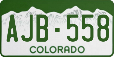 CO license plate AJB558