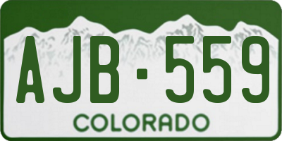 CO license plate AJB559