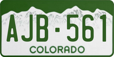 CO license plate AJB561