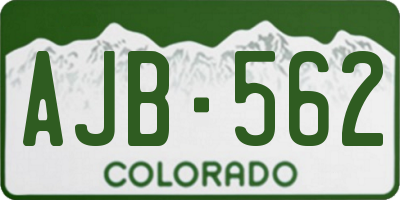 CO license plate AJB562
