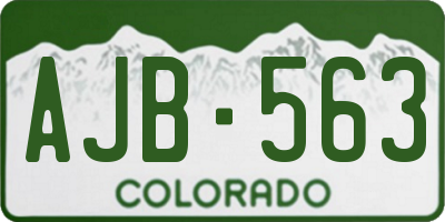 CO license plate AJB563