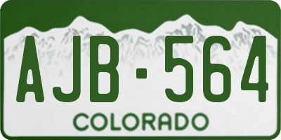 CO license plate AJB564