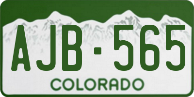 CO license plate AJB565