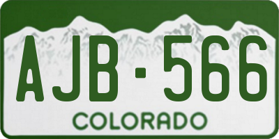 CO license plate AJB566