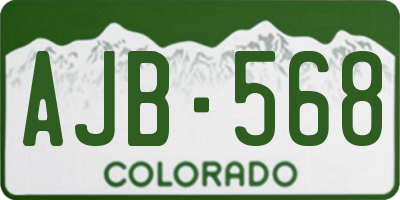 CO license plate AJB568