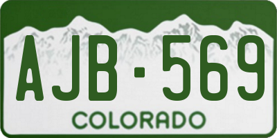 CO license plate AJB569