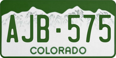 CO license plate AJB575