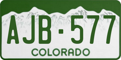 CO license plate AJB577