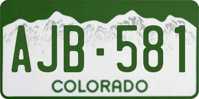 CO license plate AJB581