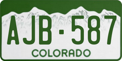 CO license plate AJB587