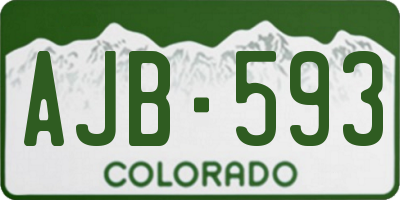 CO license plate AJB593