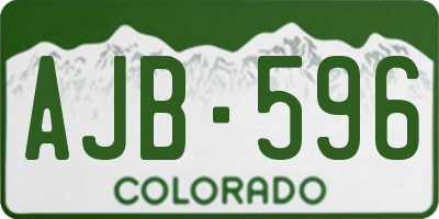 CO license plate AJB596