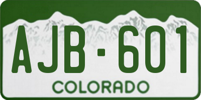 CO license plate AJB601