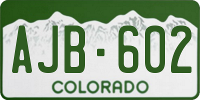CO license plate AJB602