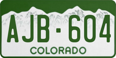 CO license plate AJB604