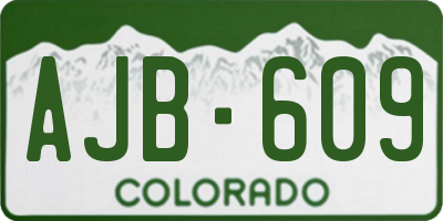 CO license plate AJB609