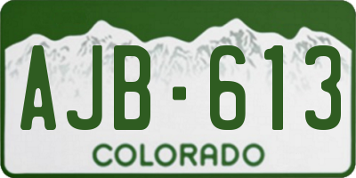 CO license plate AJB613
