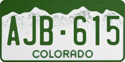 CO license plate AJB615