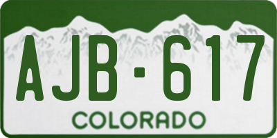 CO license plate AJB617
