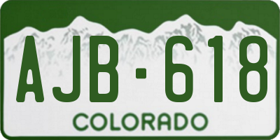 CO license plate AJB618