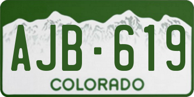 CO license plate AJB619