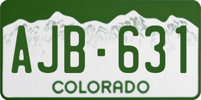 CO license plate AJB631