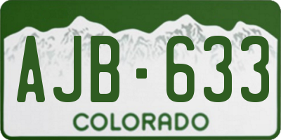 CO license plate AJB633