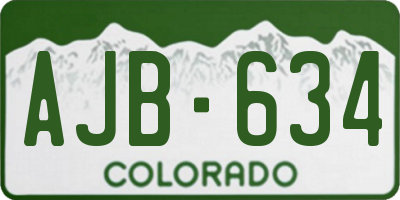 CO license plate AJB634