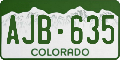 CO license plate AJB635
