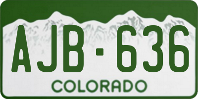 CO license plate AJB636