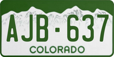 CO license plate AJB637