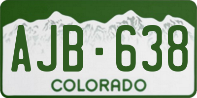 CO license plate AJB638