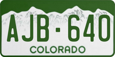 CO license plate AJB640