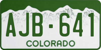 CO license plate AJB641