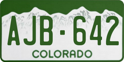 CO license plate AJB642