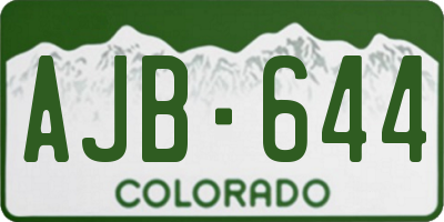 CO license plate AJB644