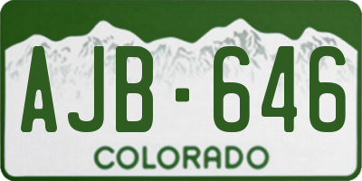 CO license plate AJB646